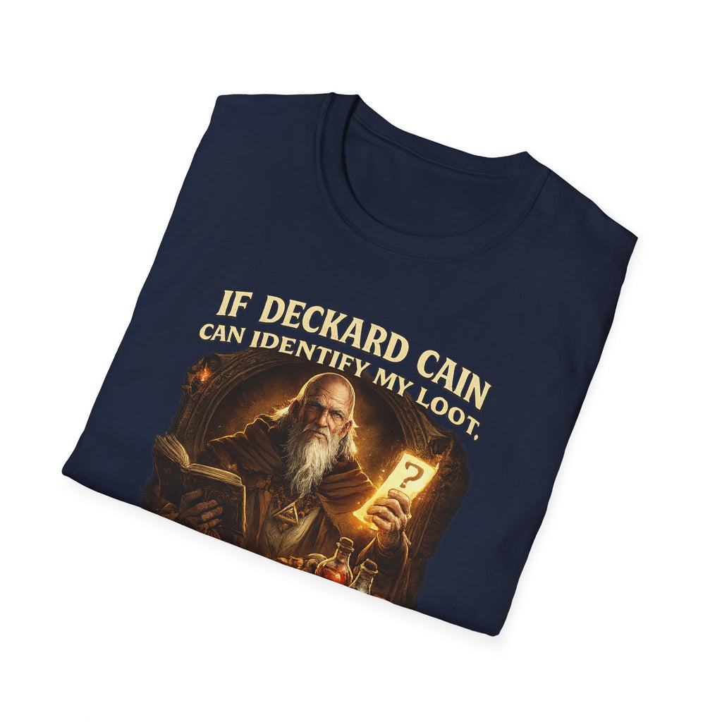 If Deckard Cain Can Identify My Loot, He Can Identify My Life Choices" Diablo RPG Gamer Tee - Mutantur Labs LLC