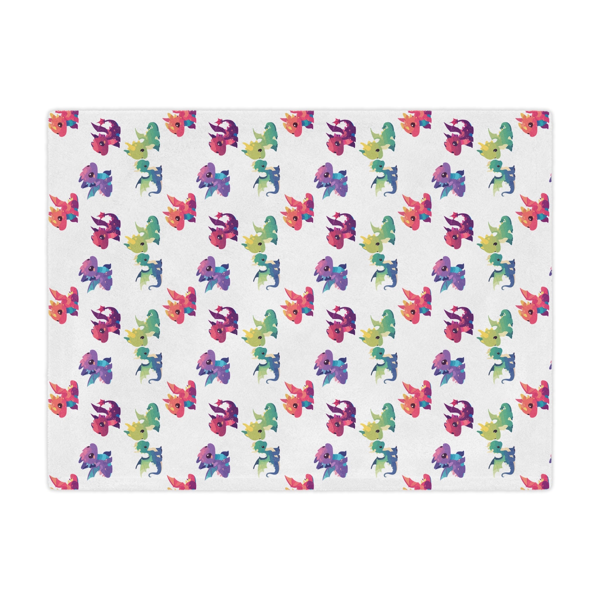 Rainbow Dragon Minky Blanket — Soft Plush Throw for Kids & Nursery - Mutantur Labs LLC
