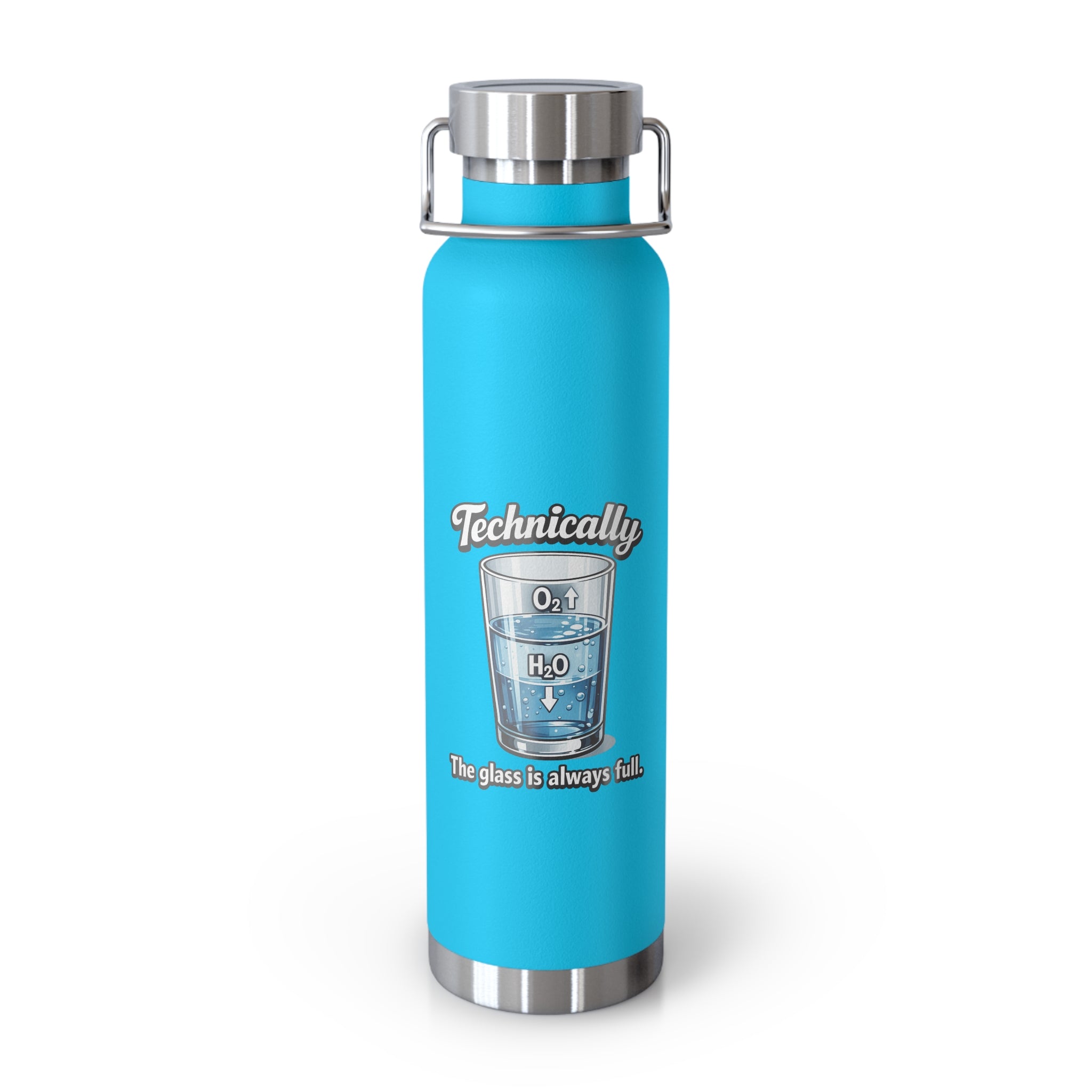 Technically the Glass is Always full, Copper Vacuum Insulated Bottle - Mutantur Labs LLC