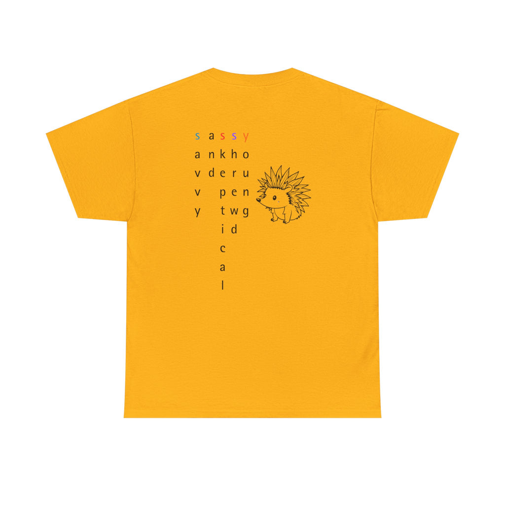 Sassy hedgehog Tee — Minimal Cute Graphic T-Shirt - Mutantur Labs LLC