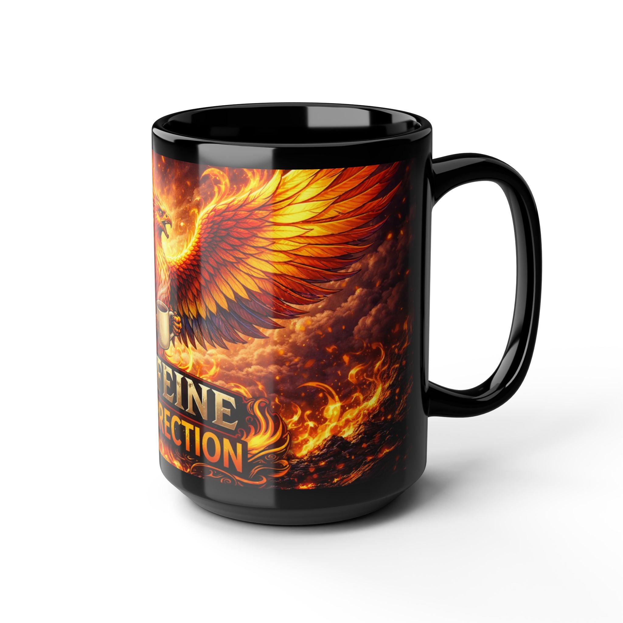Caffeine Resurrection Mug – 15oz Phoenix Coffee Cup, Funny Rebirth Coffee Mug - Mutantur Labs LLC