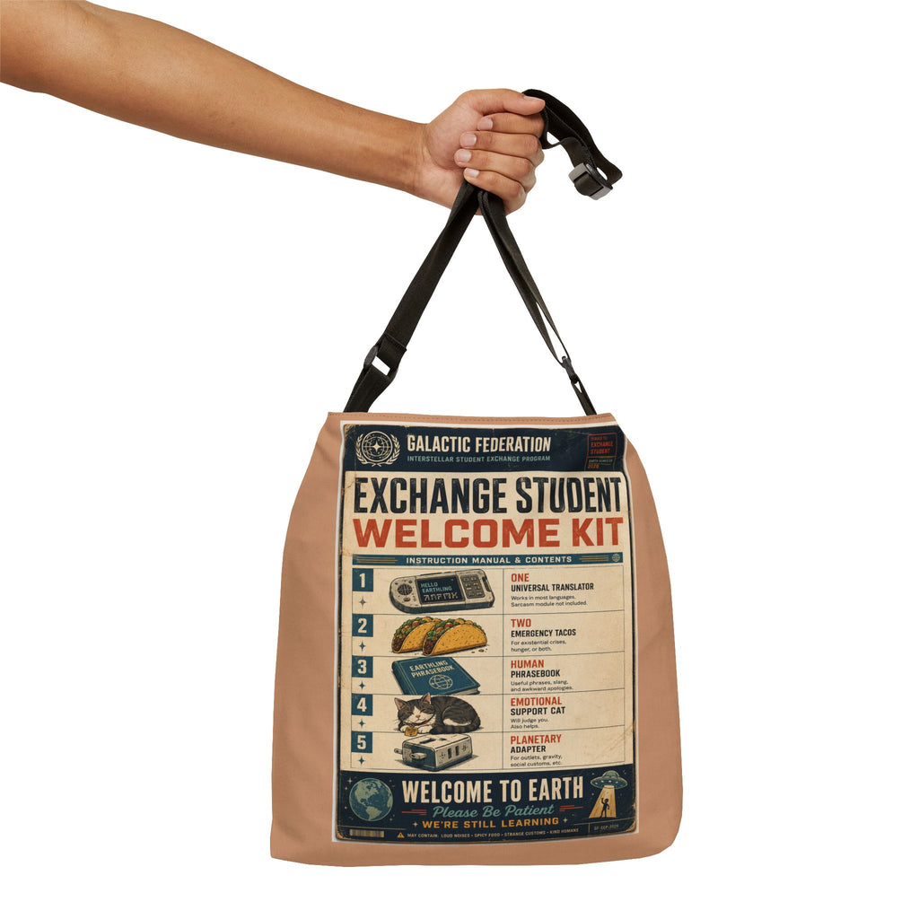Exchange Student Welcome Kit Tote Bag — Retro Space Travel Poster Design
