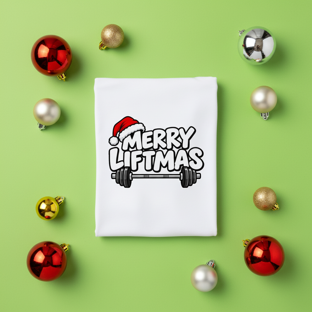 Merry Liftmas UPF 50 rashguard Christmas weightlifting workout shirt product photo