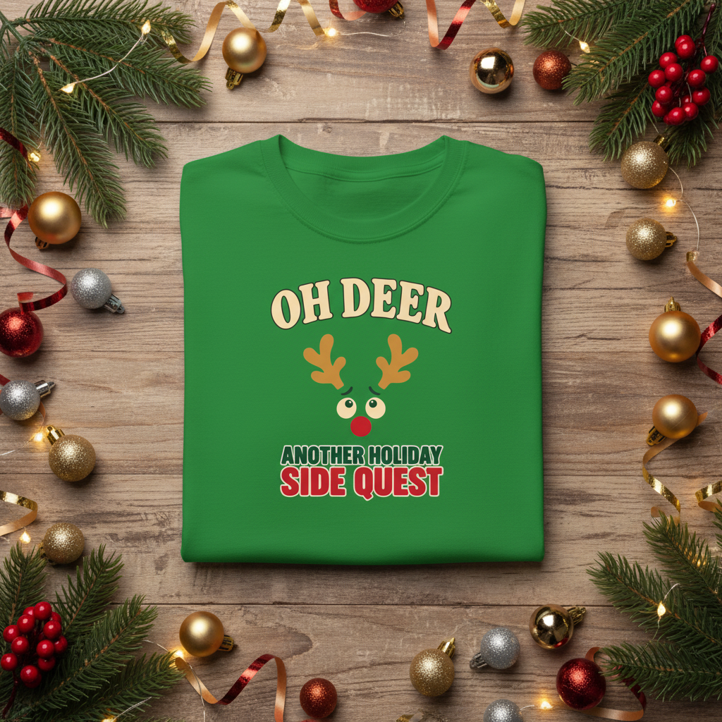 Oh Deer Another Holiday Side Quest funny Christmas reindeer hoodie product photo