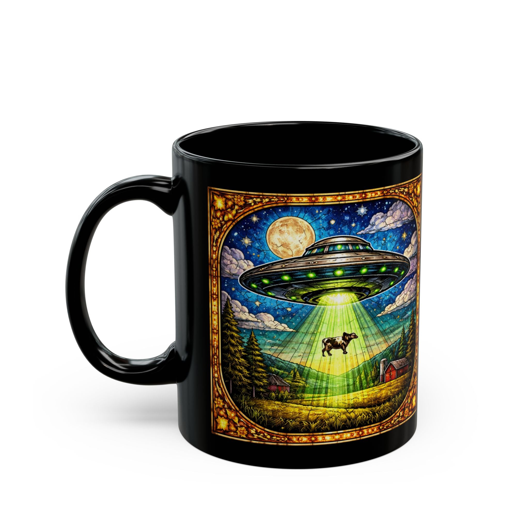 UFO Cow Abduction Mug | Funny Alien Cow Coffee Cup - Mutantur Labs LLC