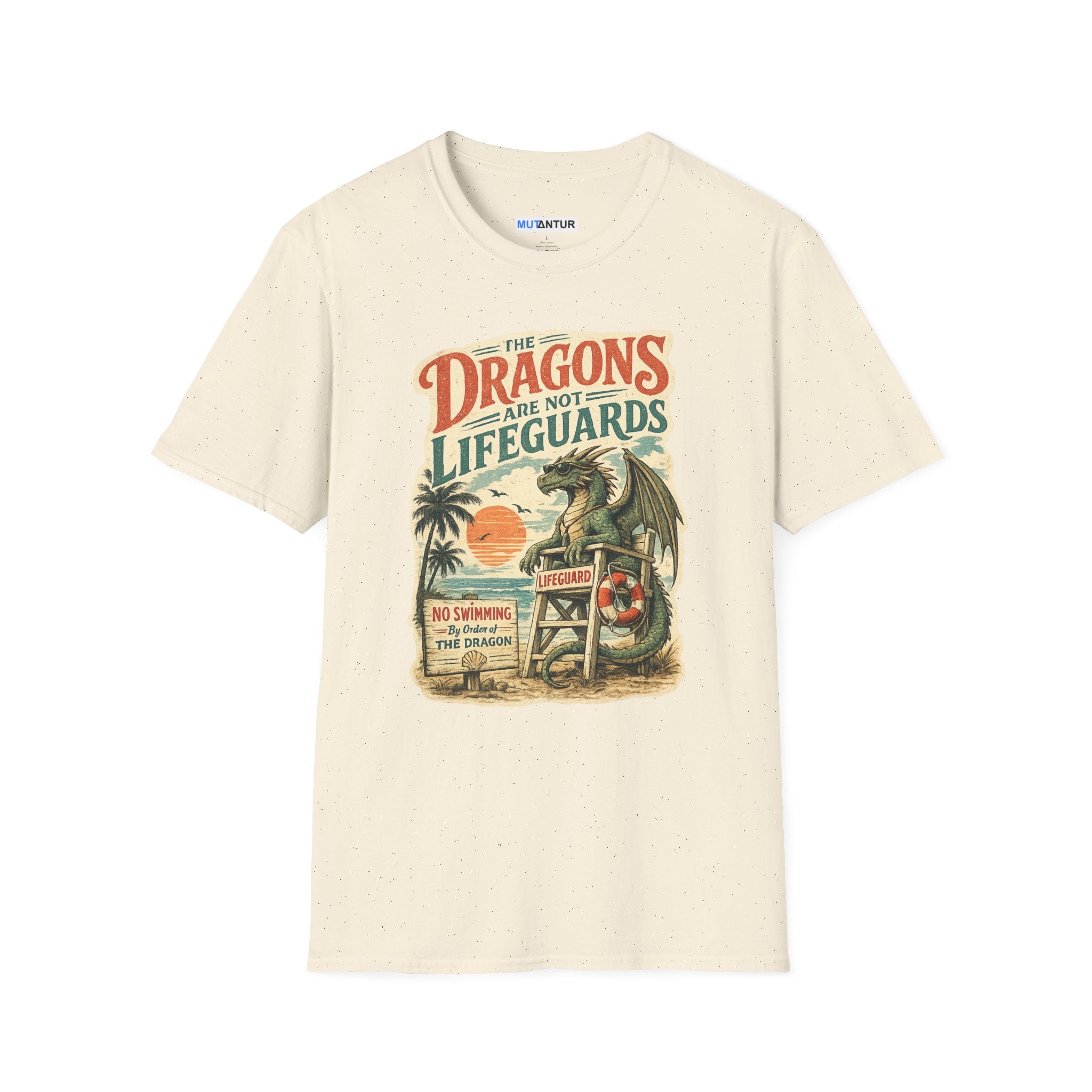 Dragons Are Not Lifeguards T-Shirt — Retro Beach Dragon Graphic Tee - Mutantur Labs LLC