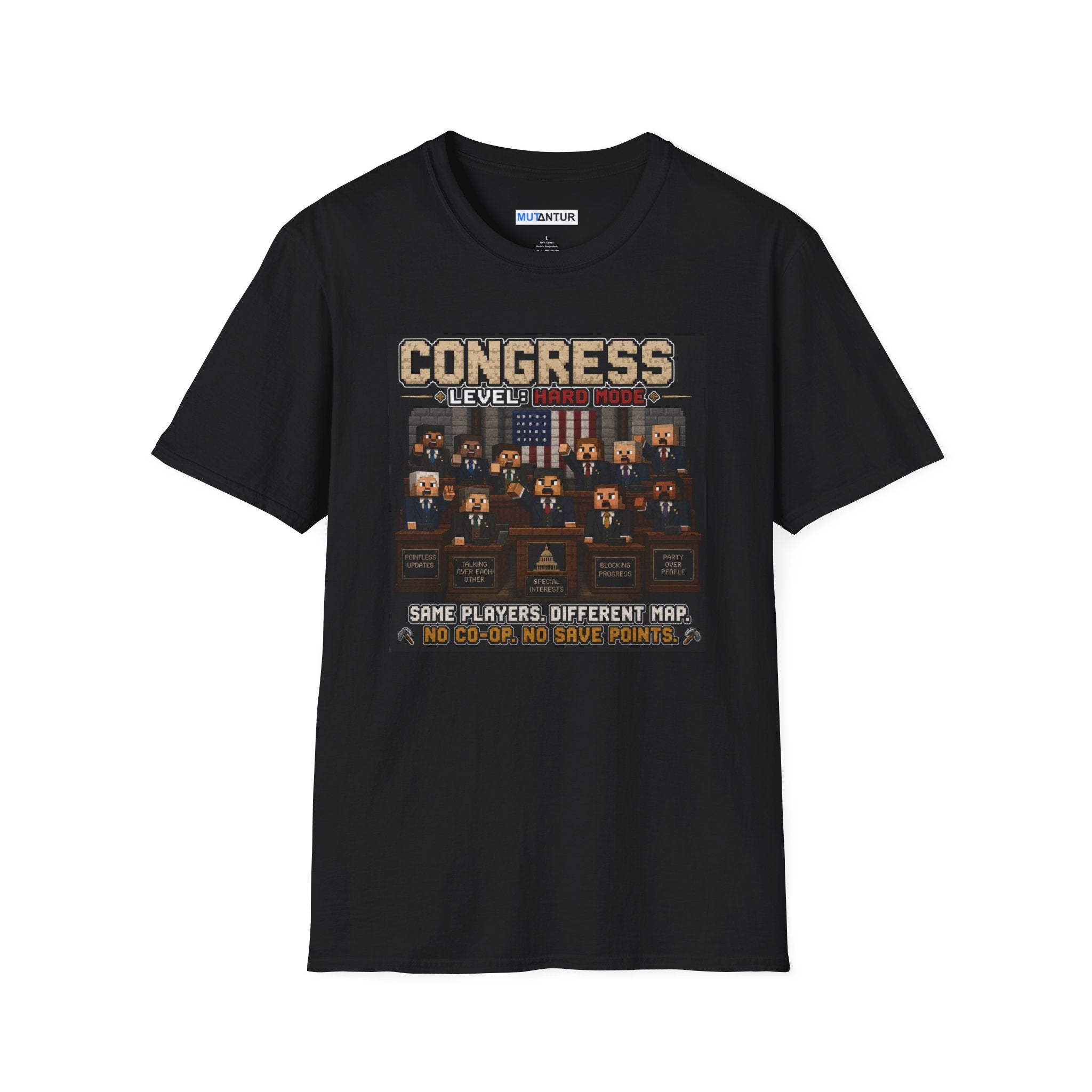 Congress Level: Hard Mode T-Shirt — Retro Pixel Political Game Tee