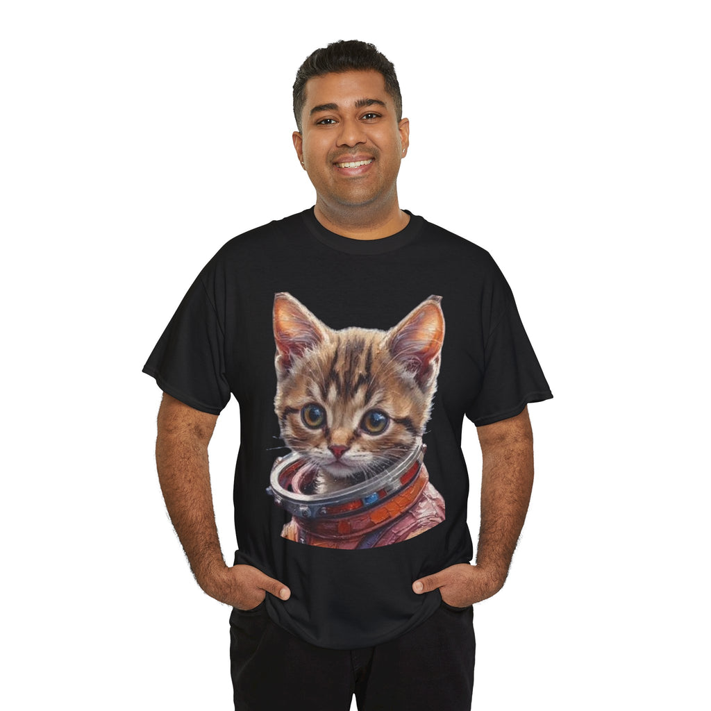 Astronaut Kitty Unisex Heavy Cotton Tee - Mutantur Labs LLC