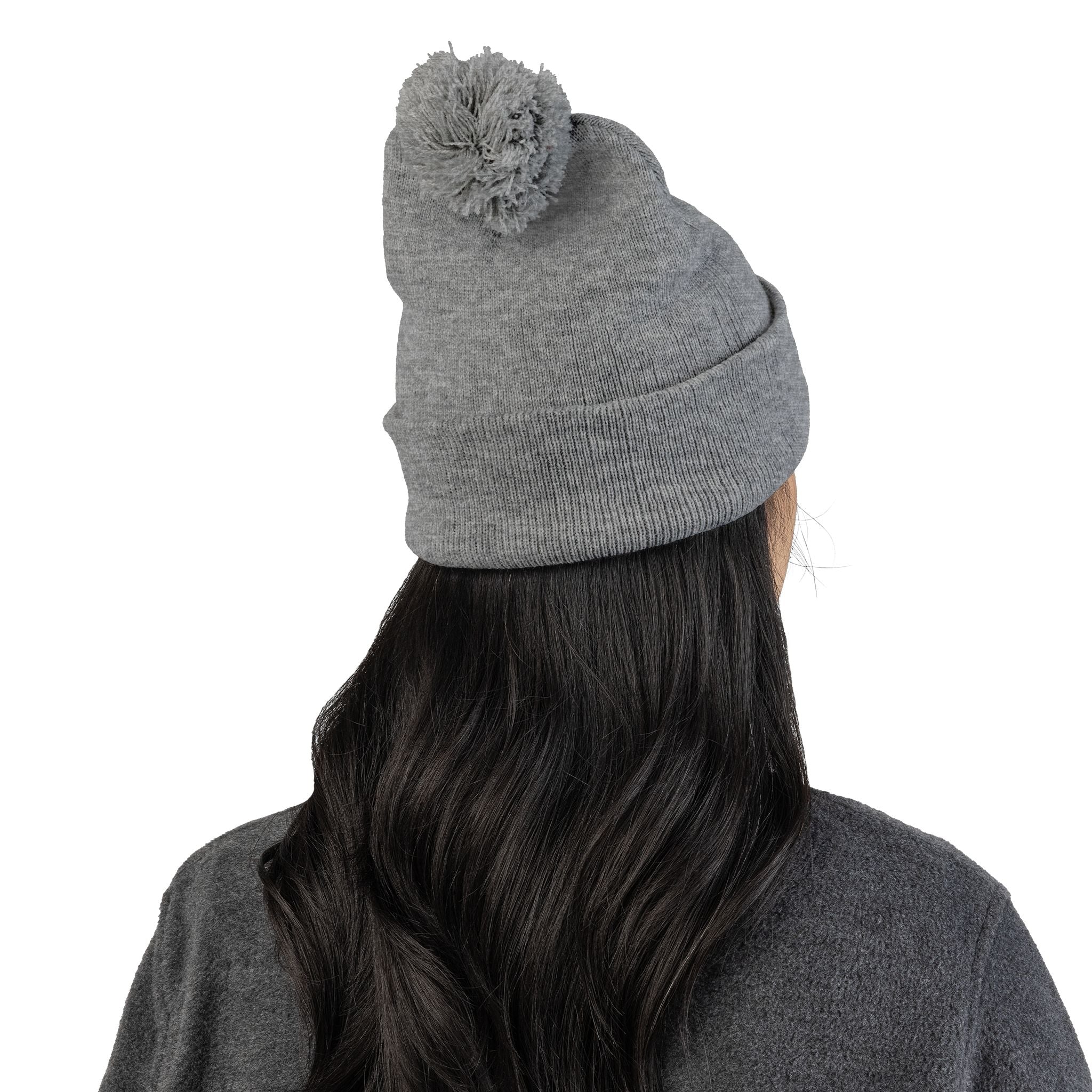 Santa on a Dragon Embroidered Pom-Pom Beanie | Knit Cap - Mutantur Labs LLC