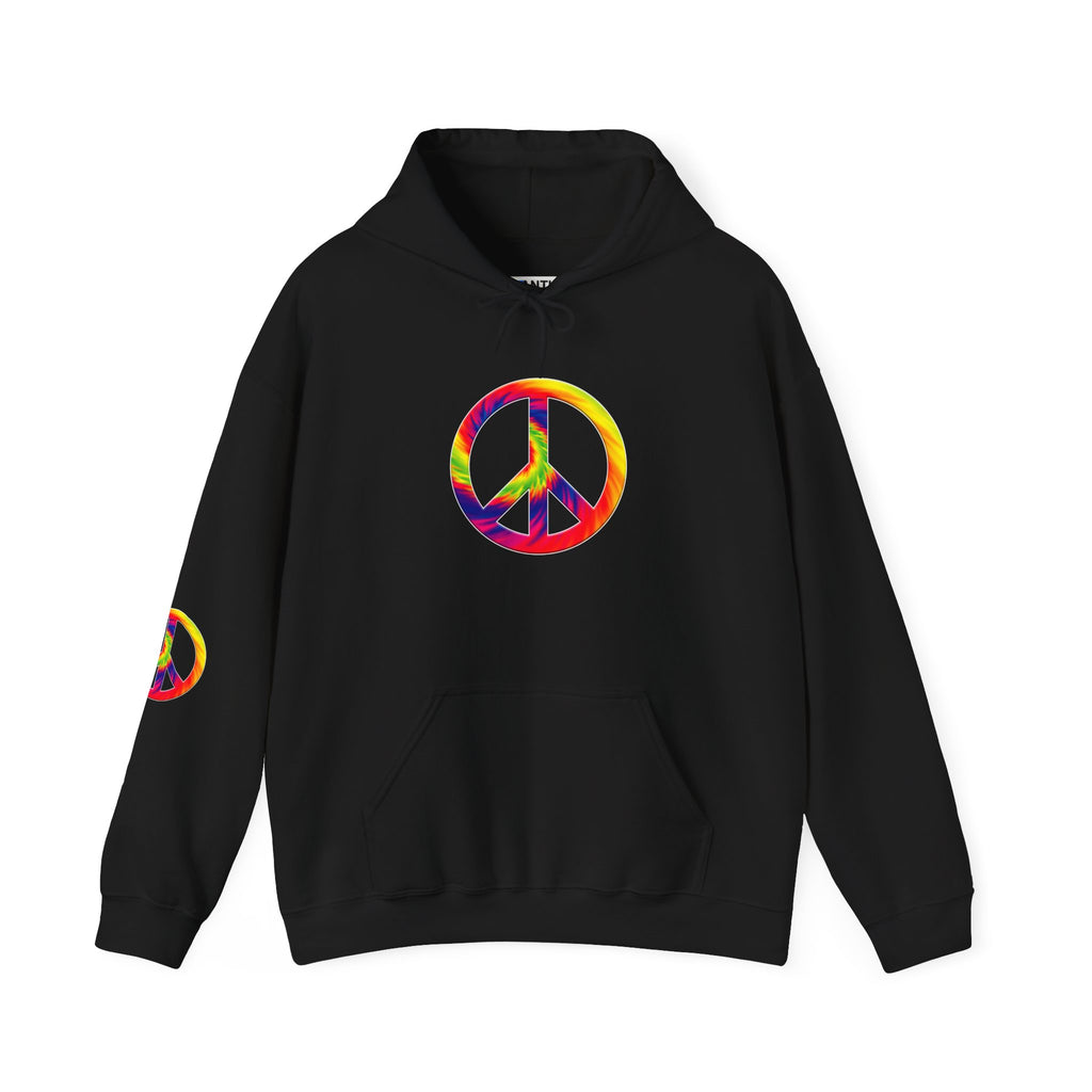 Tie-Dye Peace Sign Hoodie — Rainbow Hippie Peace Symbol Pullover - Mutantur Labs LLC
