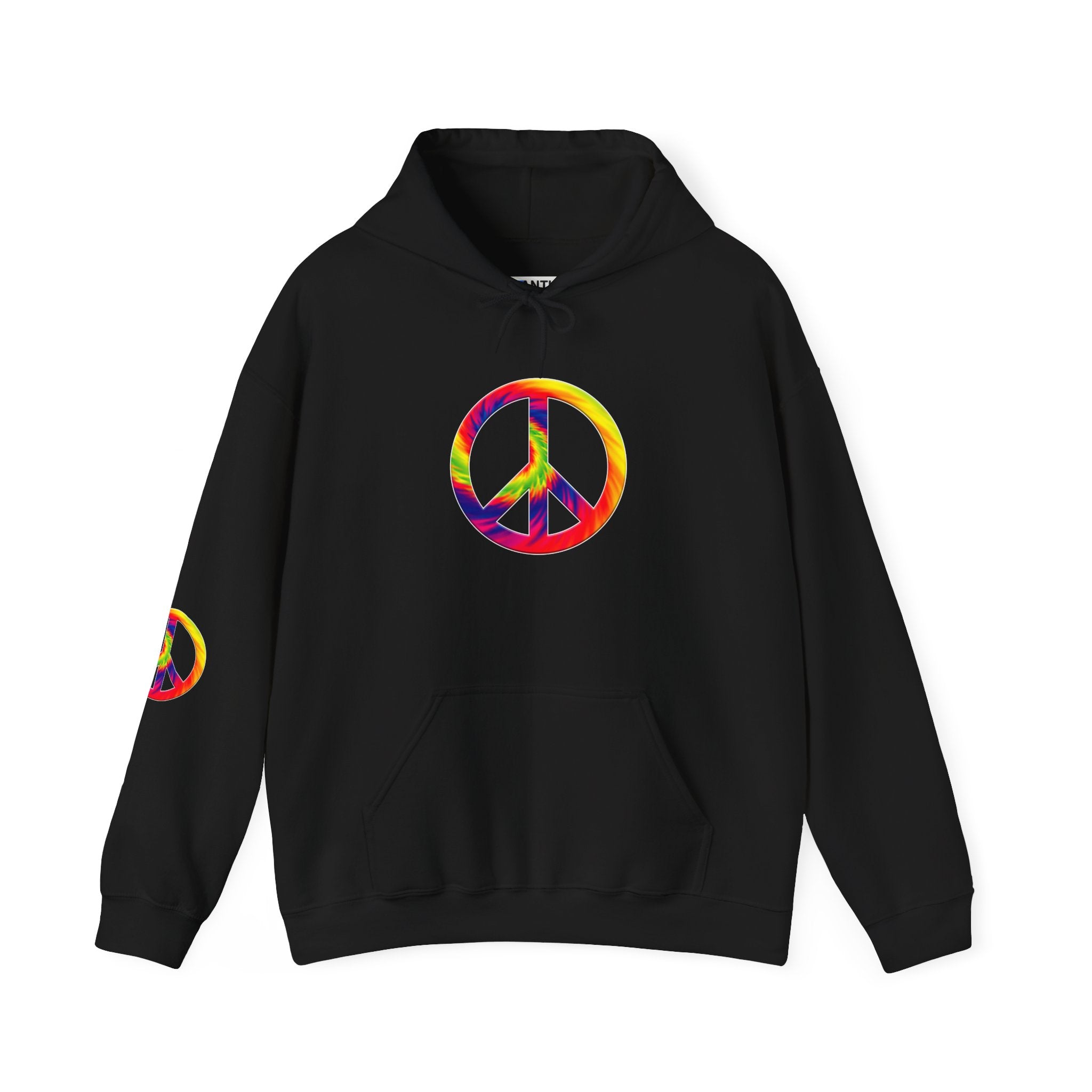 Tie-Dye Peace Sign Hoodie — Rainbow Hippie Peace Symbol Pullover - Mutantur Labs LLC