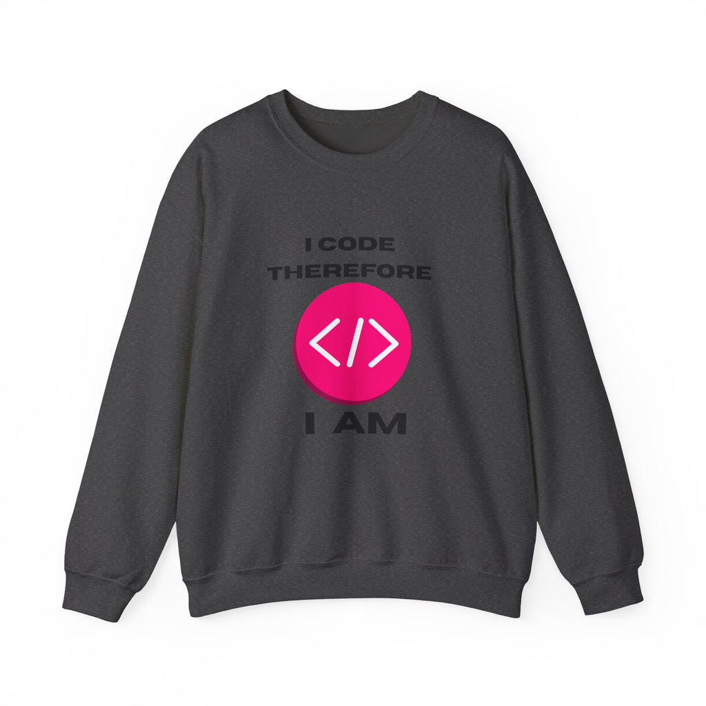 I Code Therefore I Am Sweatshirt | Funny Coding Crewneck - Mutantur Labs LLC