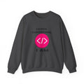 I Code Therefore I Am funny coding crewneck sweatshirt, back view