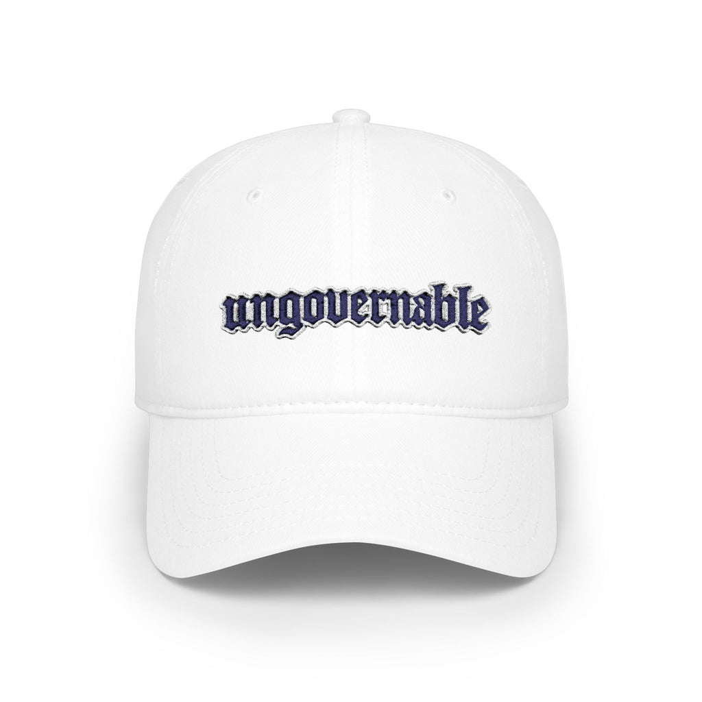 Ungovernable Embroidered Baseball Cap — Low Profile Statement Hat - Mutantur Labs LLC
