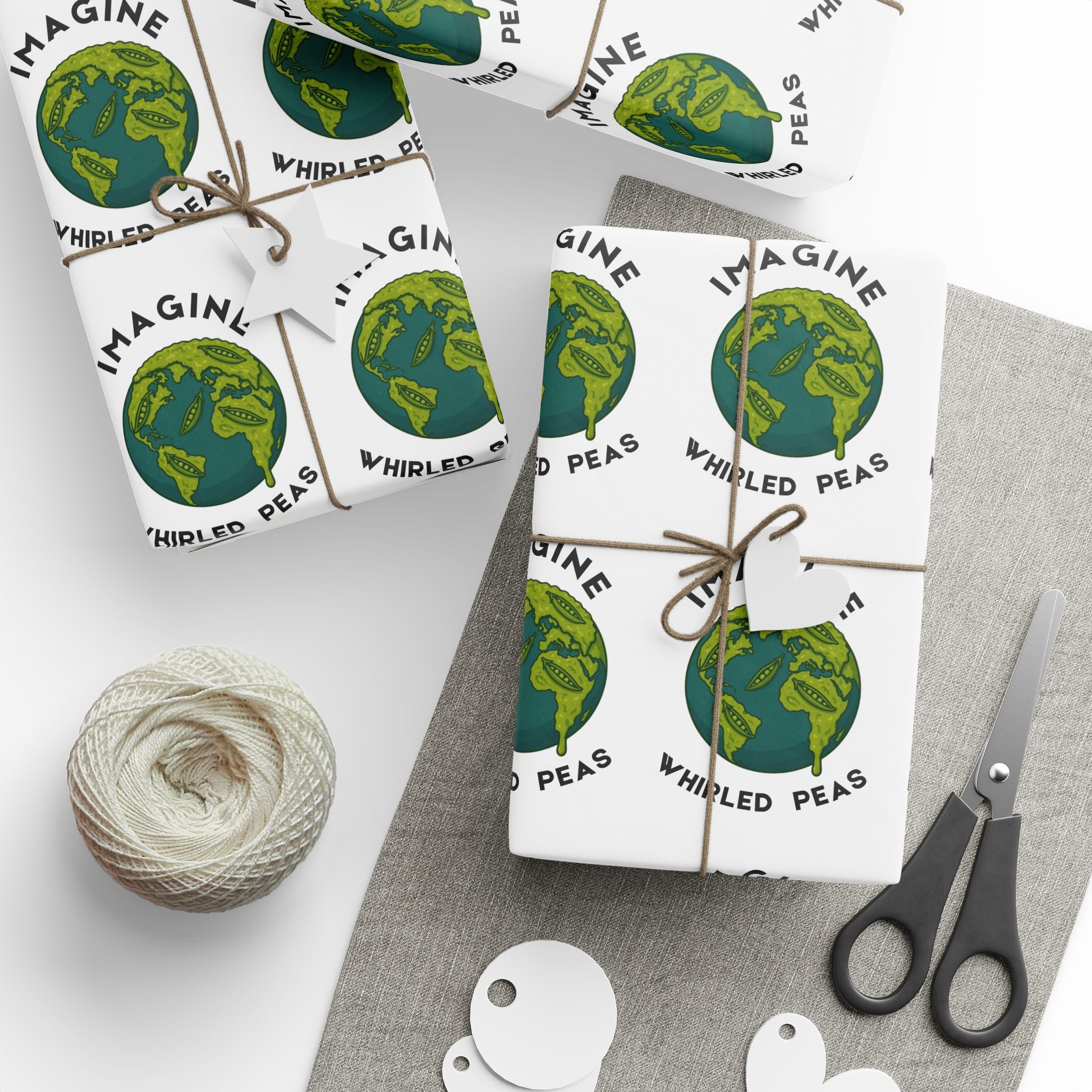 Imagine Whirled Peas Wrapping Paper | Earth Illustration - Mutantur Labs LLC