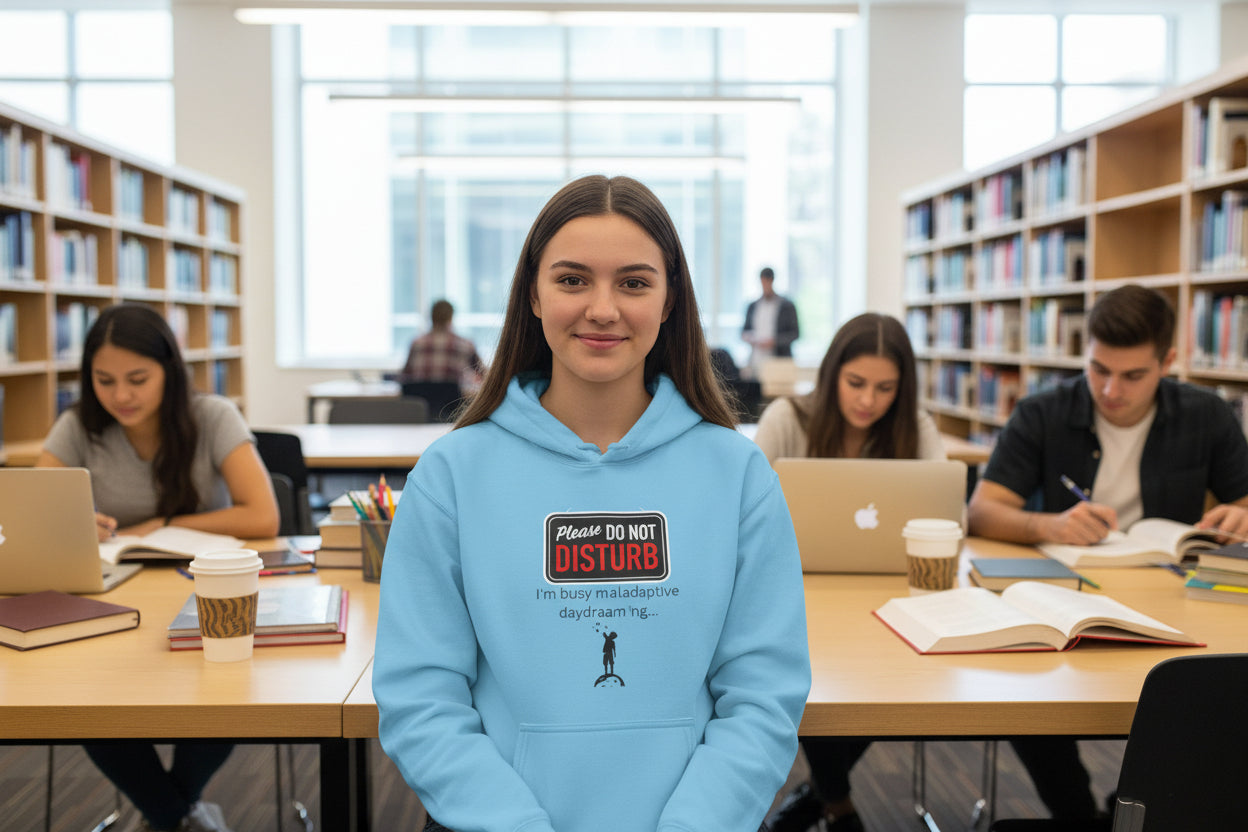 Do Not Disturb I'm Busy Maladaptive Daydreaming fleece hoodie, Gift for Friends, Cozy Loungewear, Unisex Fashion, Everyday Comfort - Mutantur Labs LLC