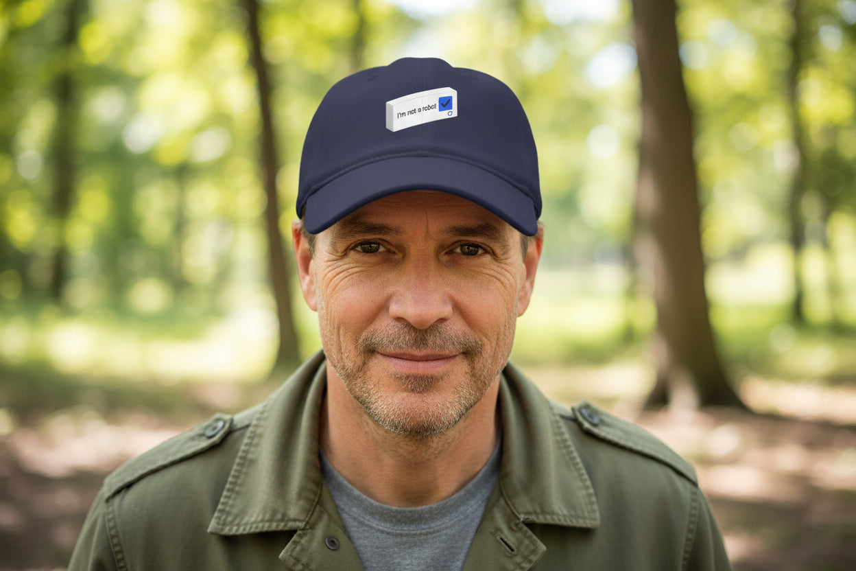 I'm Not a Robot checkbox cap | Low Profile Baseball Cap - Mutantur Labs LLC
