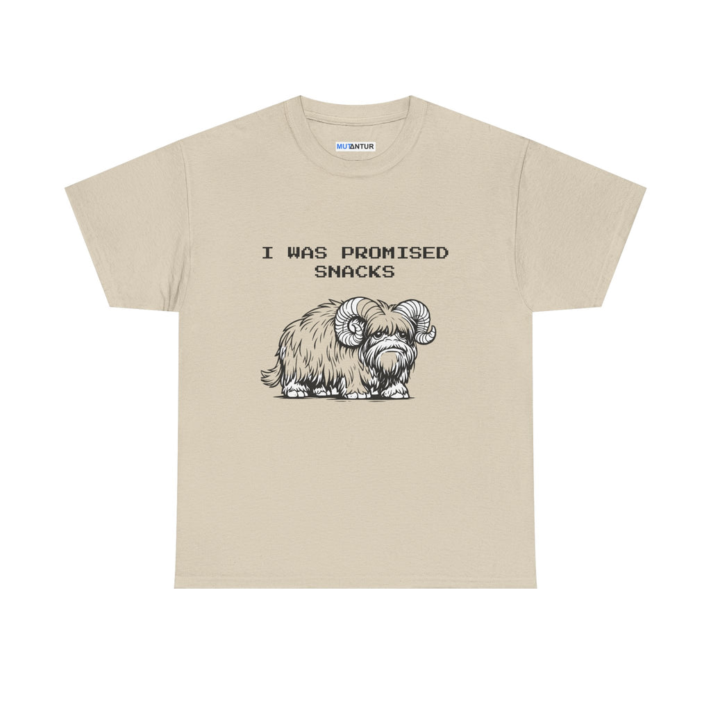 I Was Promised Snacks Tee — Cute Yak Graphic T-Shirt - Mutantur Labs LLC