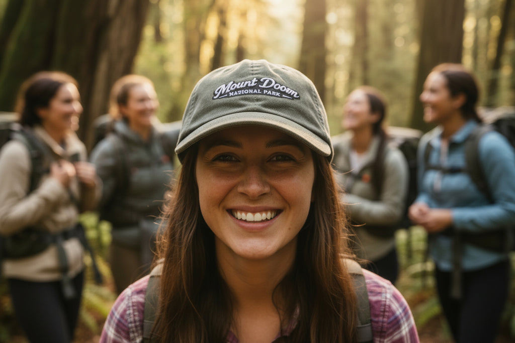 Mount Doom National Park Corduroy Cap — Vintage Embroidered Baseball Hat - Mutantur Labs LLC