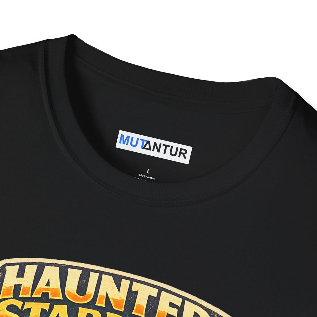 Haunted Starport Vacation Club T-Shirt – Funny Retro Sci-Fi Summerween Tee - Mutantur Labs LLC