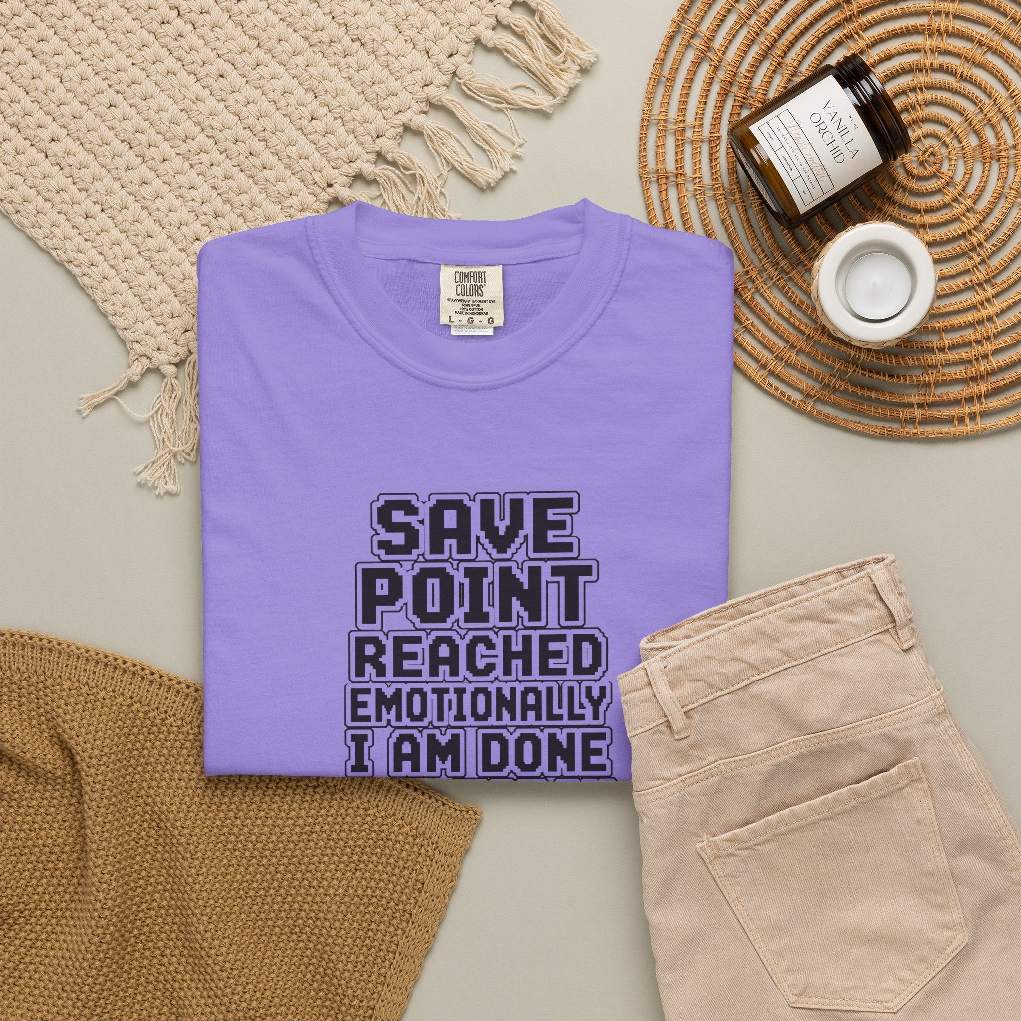 “Save Point Reached — Emotionally I Am Done For Today” Comfort Colors T-Shirt