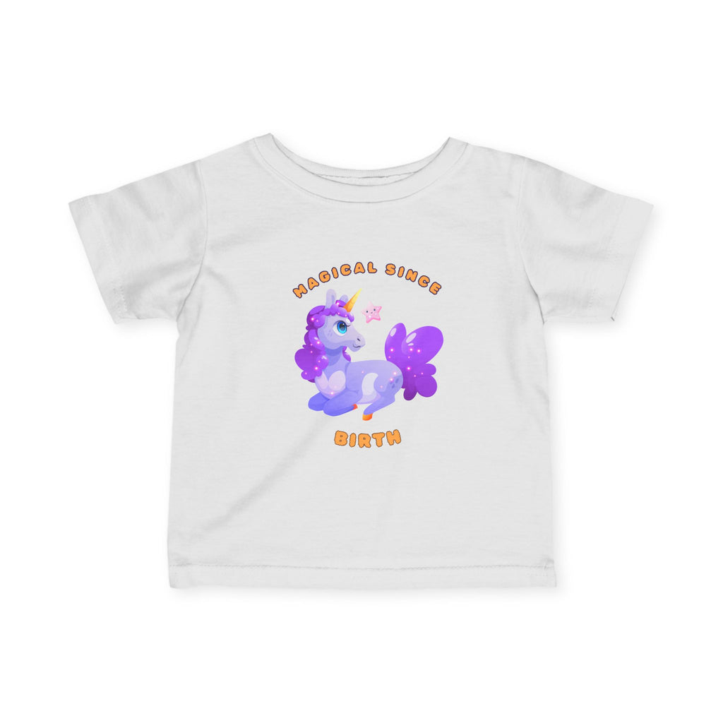 Infant Tee — "Magical Since Birth" Cute Purple Unicorn Baby Shirt - Mutantur Labs LLC