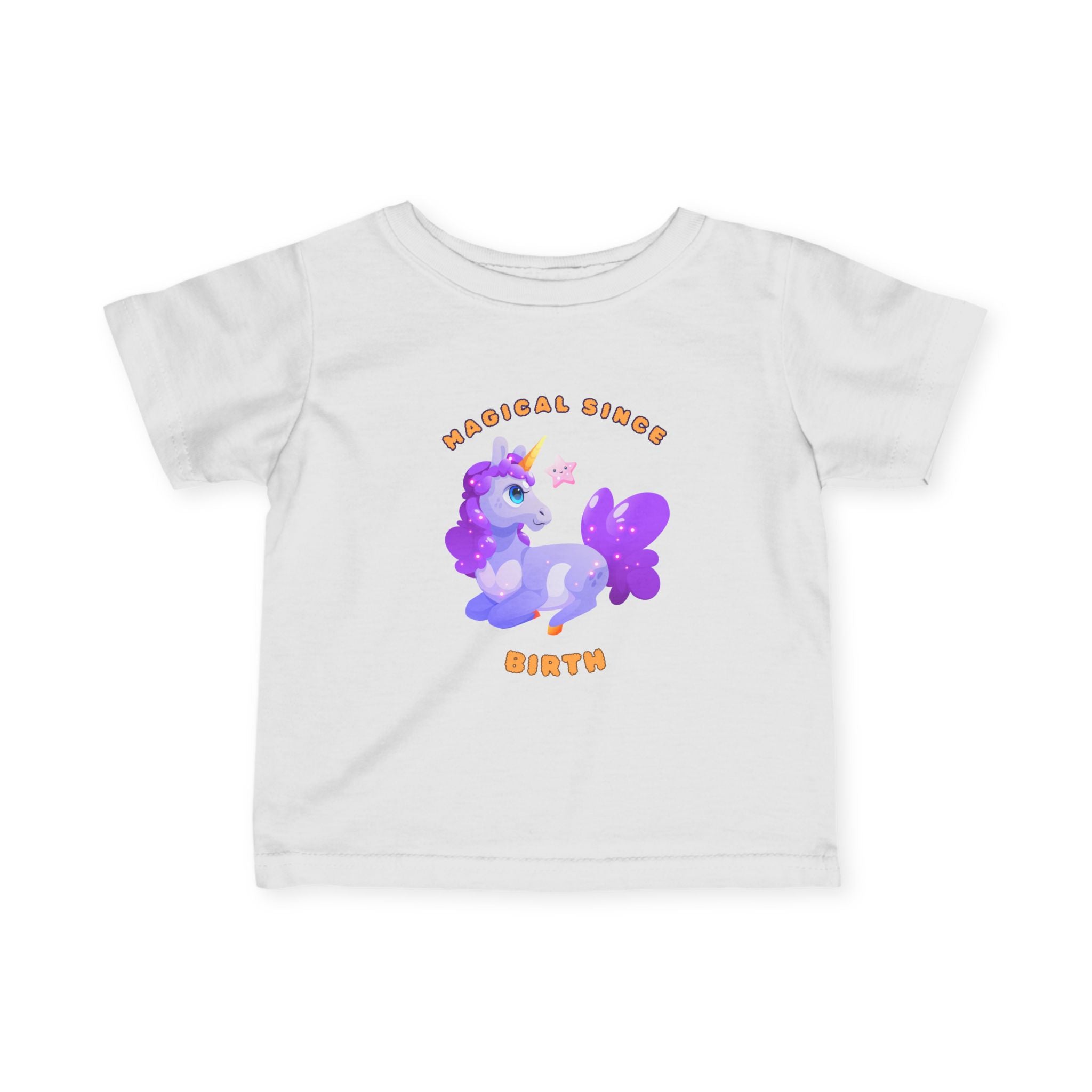 Infant Tee — "Magical Since Birth" Cute Purple Unicorn Baby Shirt - Mutantur Labs LLC