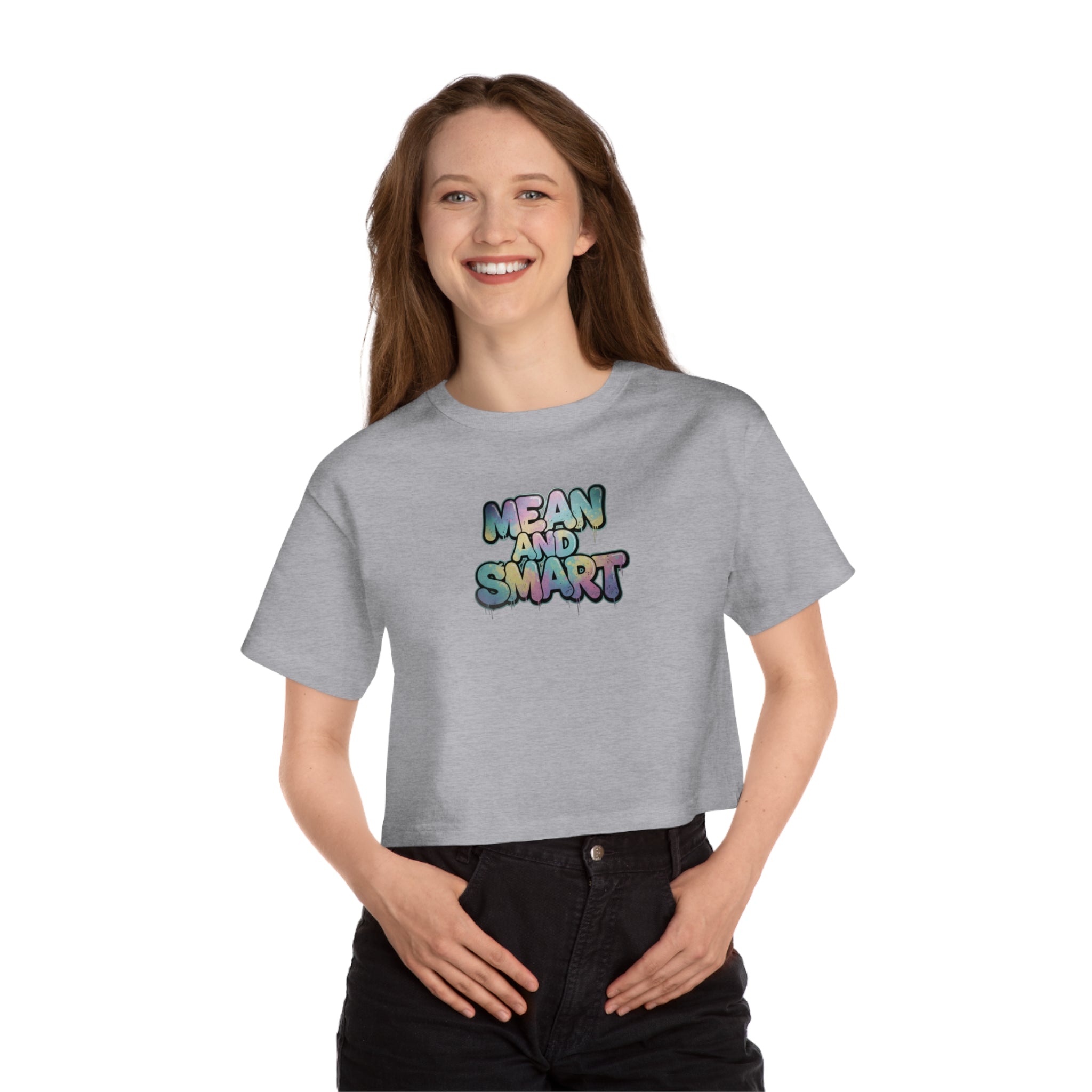 Mean and Smart graphic cropped T-Shirt - Mutantur Labs LLC