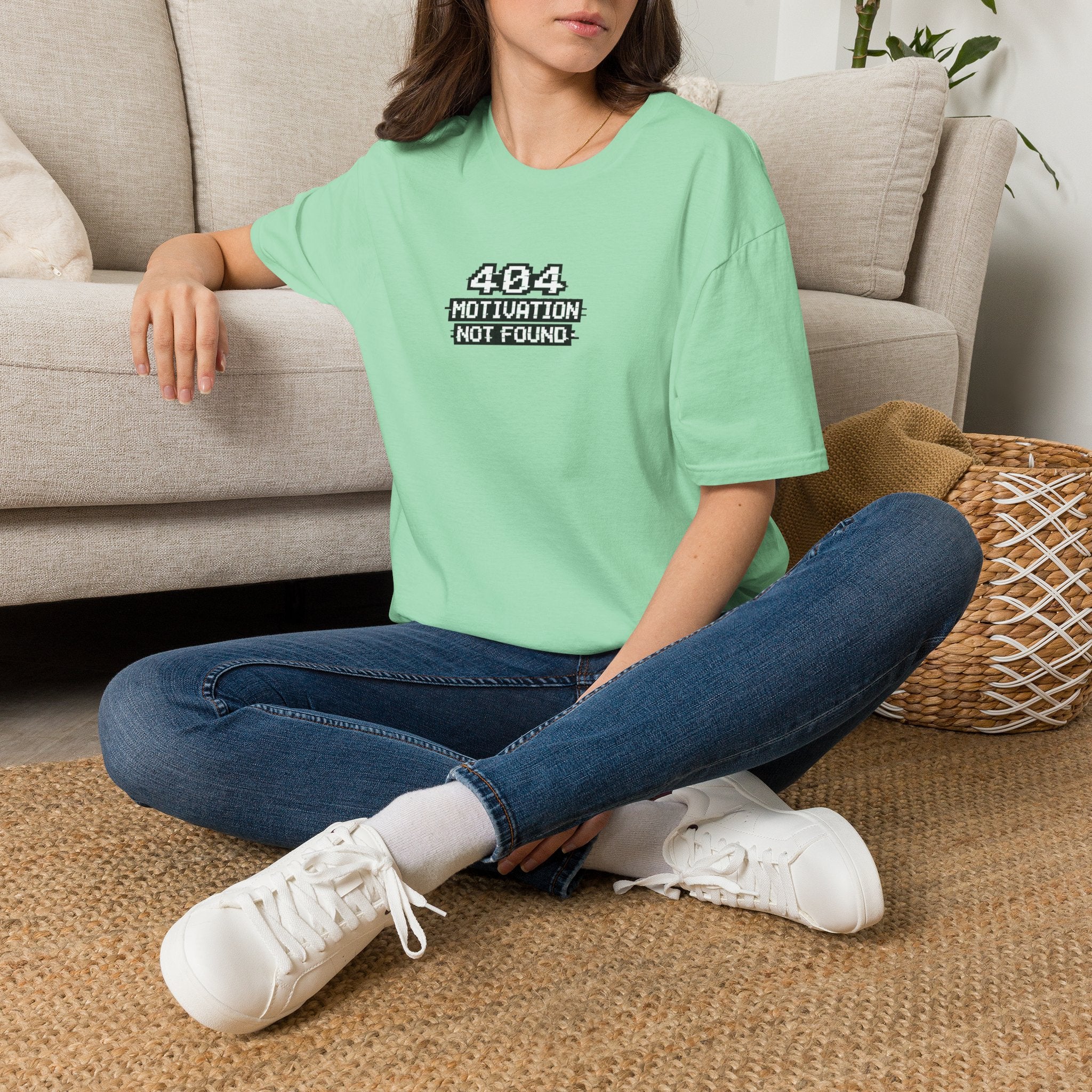 "404 Motivation Not Found" Retro Pixel Graphic Tee