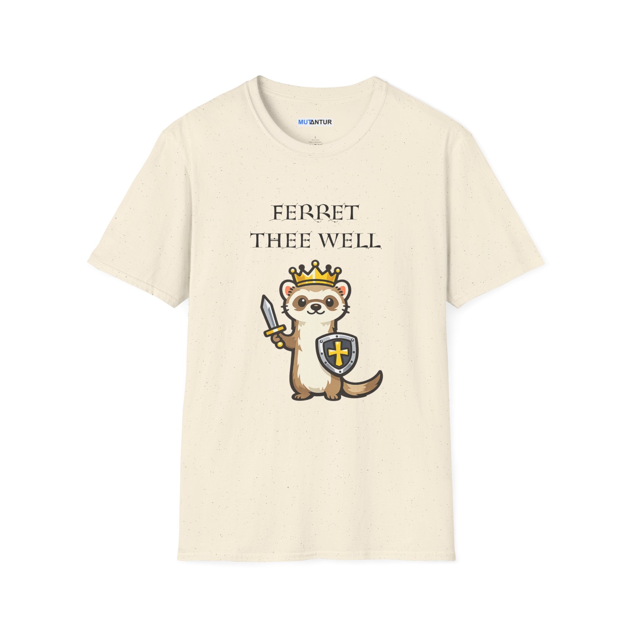 Ferret Thee Well Knight Shirt – Cute Medieval Ferret Graphic Tee, Funny Fantasy Animal T-Shirt Gift - Mutantur Labs LLC