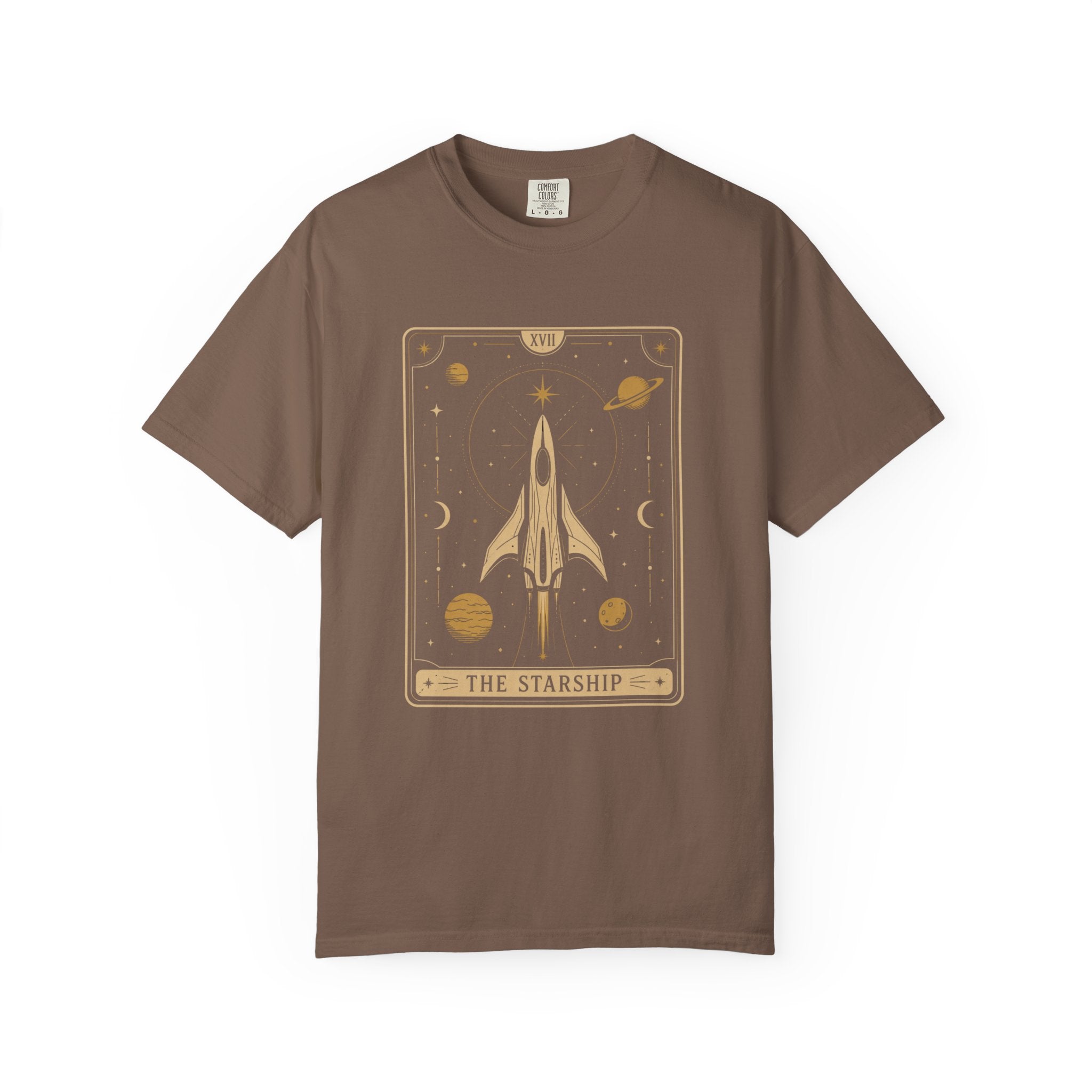 Starship Tarot Graphic T-Shirt — "The Starship" Vintage Space Tee - Mutantur Labs LLC