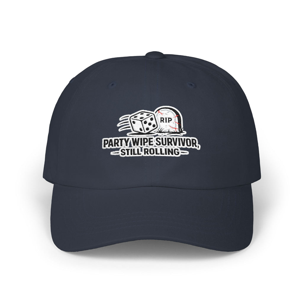 Party Wipe Survivor Baseball Hat | Still Rolling RPG Dice Gamer Cap