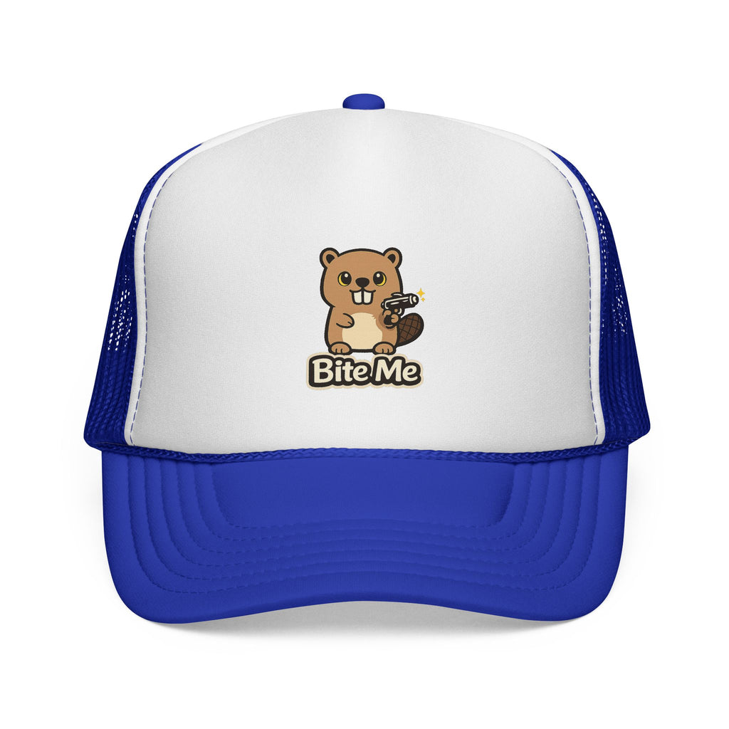 Bite Me Beaver Sci Fi Trucker Hat — Snapback Cap - Mutantur Labs LLC