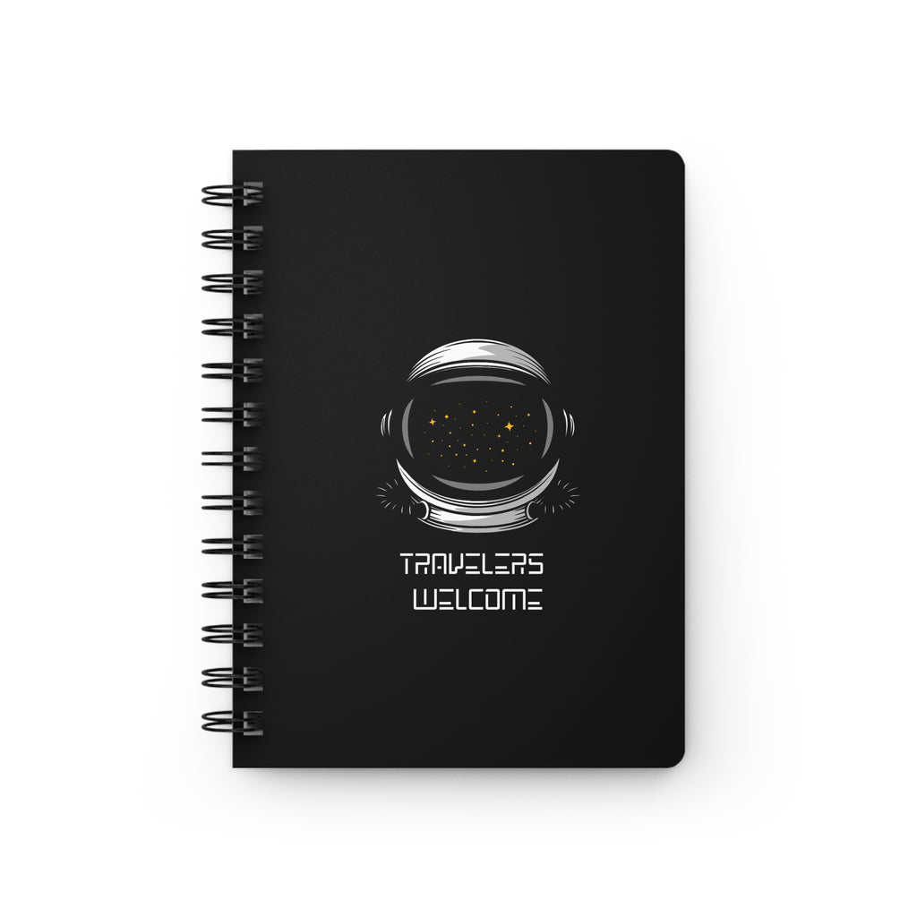 Travelers Welcome Astronaut-Themed Spiral Bound Journal — Space Travel Notebook for Sci-Fi Fans