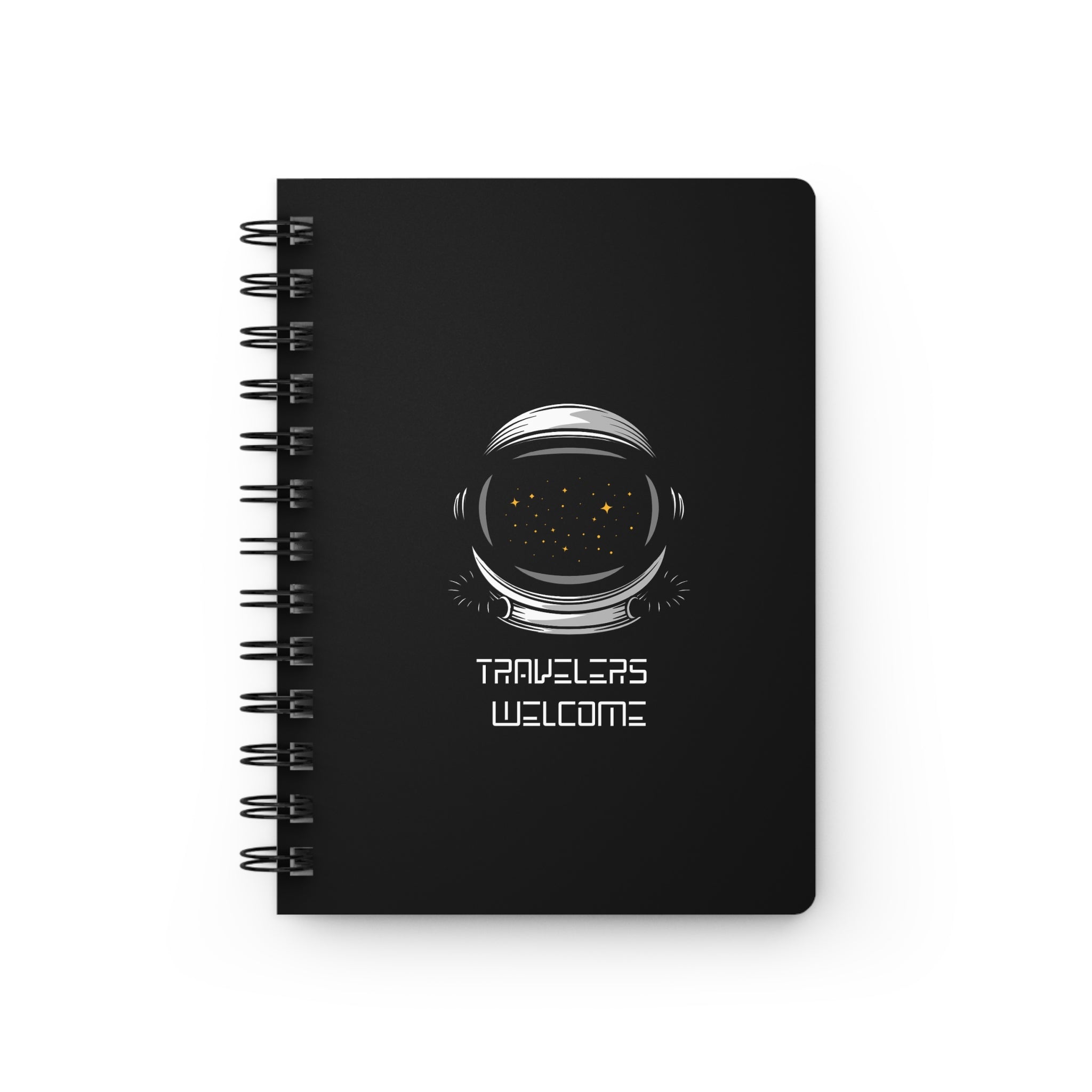 Travelers Welcome Astronaut-Themed Spiral Bound Journal — Space Travel Notebook for Sci-Fi Fans