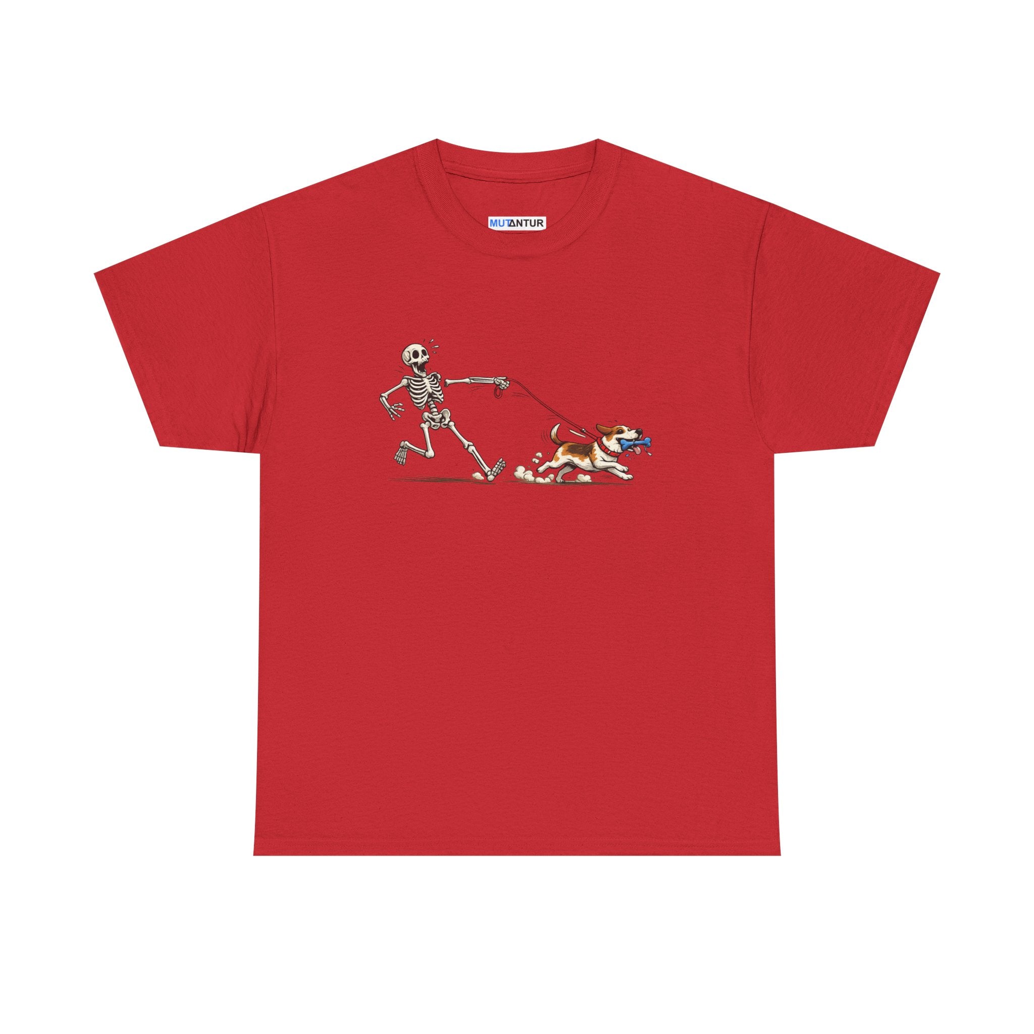 Skeleton Walking Dog T-Shirt | Funny Halloween Pet Graphic Tee - Mutantur Labs LLC
