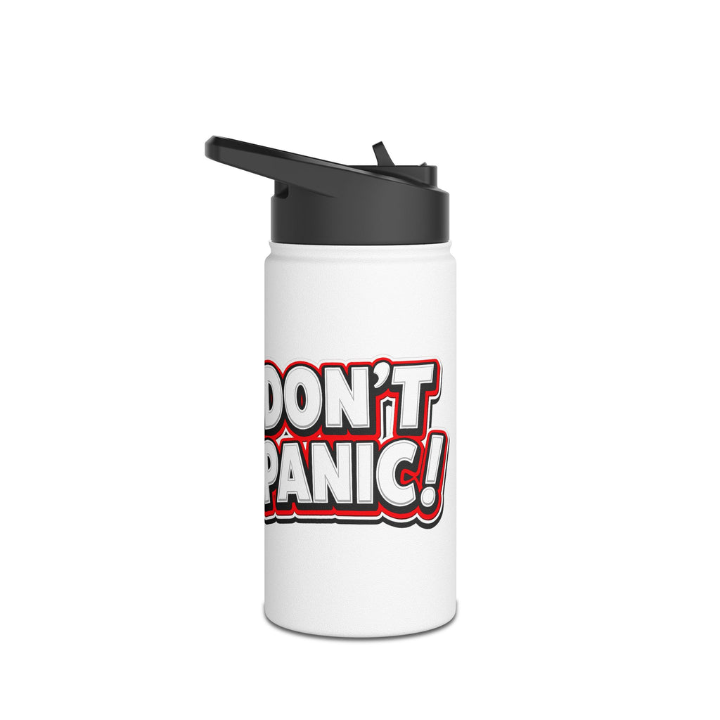 Don’t Panic Stainless Steel Water Bottle — Funny Retro Graphic Insulated Bottle - Mutantur Labs LLC