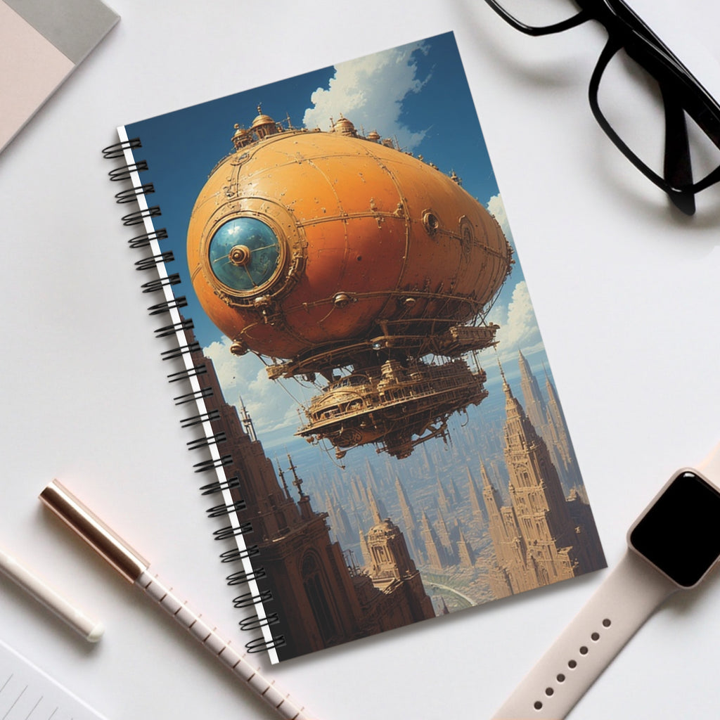 Steampunk Airship Adventure Unlined Journal – Vintage Fantasy Sketchbook