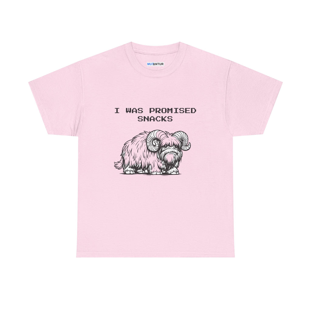 I Was Promised Snacks Tee — Cute Yak Graphic T-Shirt - Mutantur Labs LLC