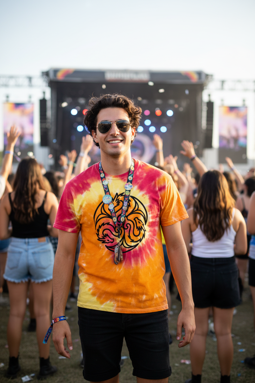 Dragon Triskele Spiral Tie-Dye T-Shirt | Celtic Dragon Symbol Tee