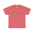 Skeleton Walking Dog funny Halloween pet graphic tee, front view