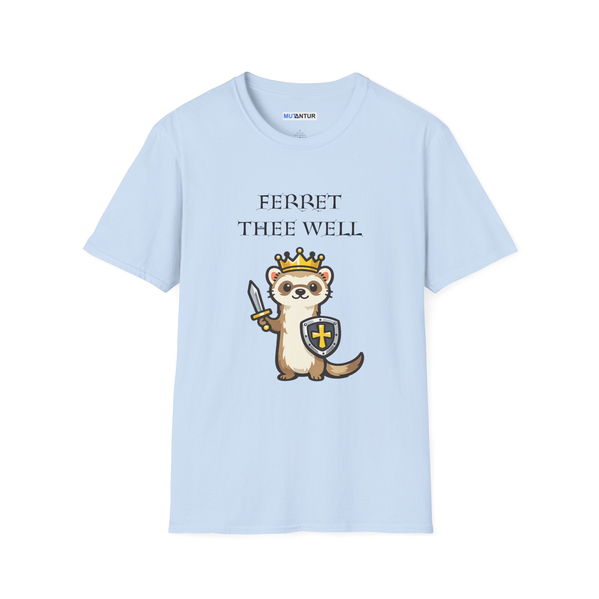 Ferret Thee Well Knight Shirt – Cute Medieval Ferret Graphic Tee, Funny Fantasy Animal T-Shirt Gift - Mutantur Labs LLC