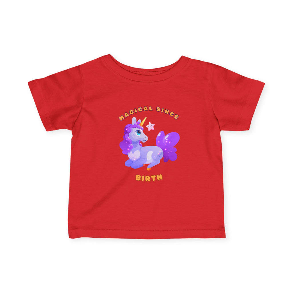 Infant Tee — "Magical Since Birth" Cute Purple Unicorn Baby Shirt - Mutantur Labs LLC