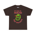 It's Time to Release the Dragon green fire dragon graphic t-shirt in brown, front view