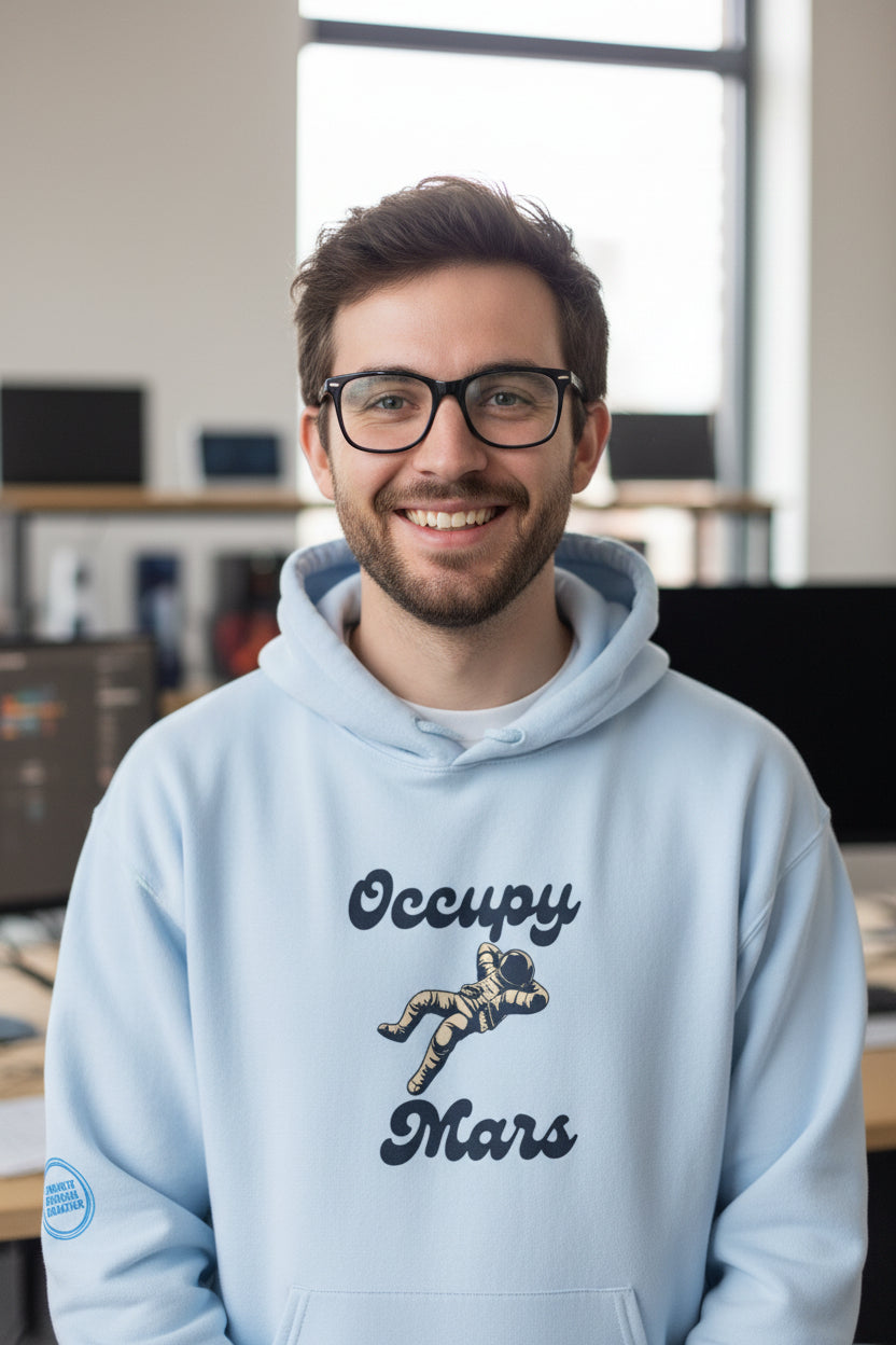 Occupy Mars Casual Statement Hoodie -, Unisex Sweatshirt - Mutantur Labs LLC