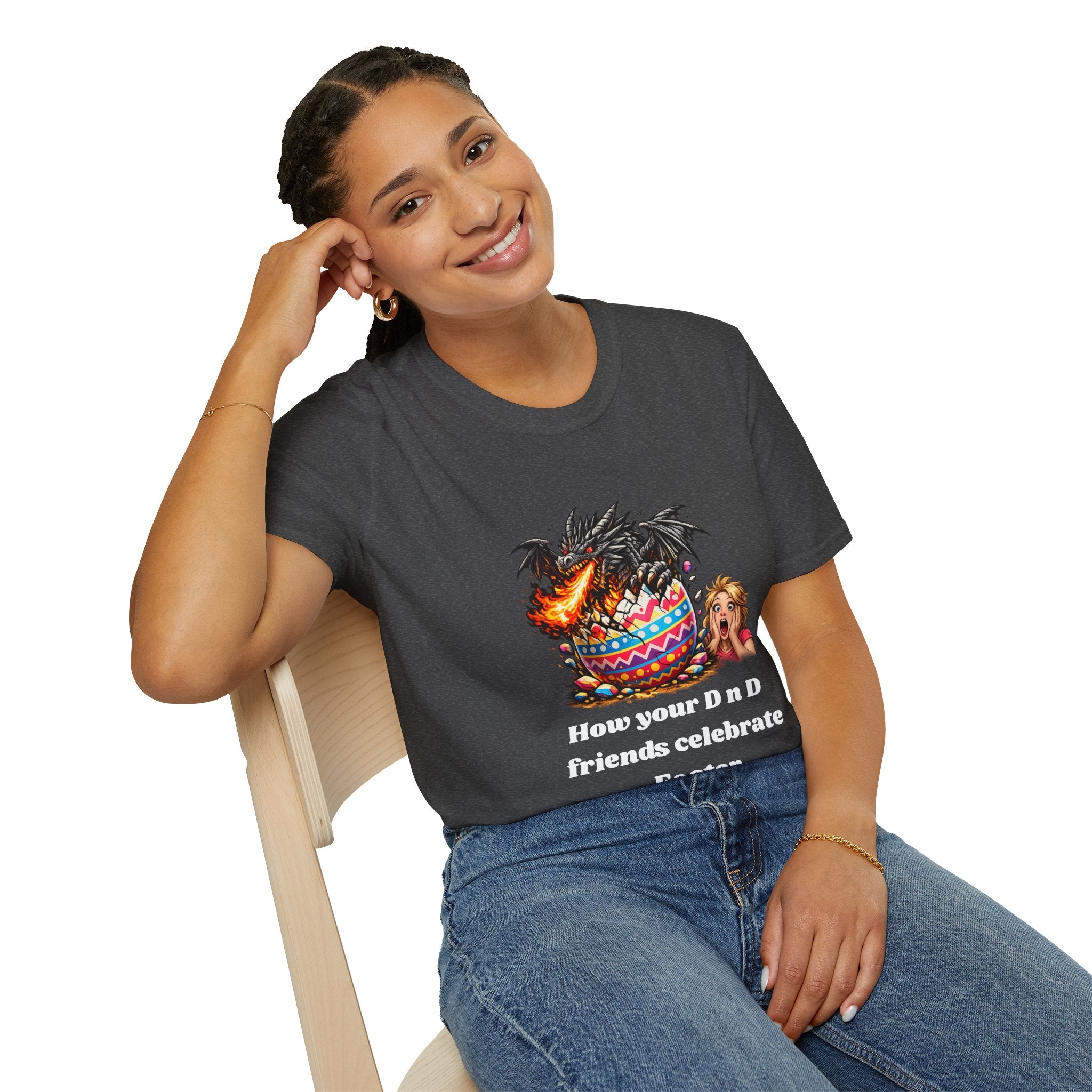 Dragon roasting Easter egg T-Shirt | How your DnD friends celebrate Easter - Mutantur Labs LLC