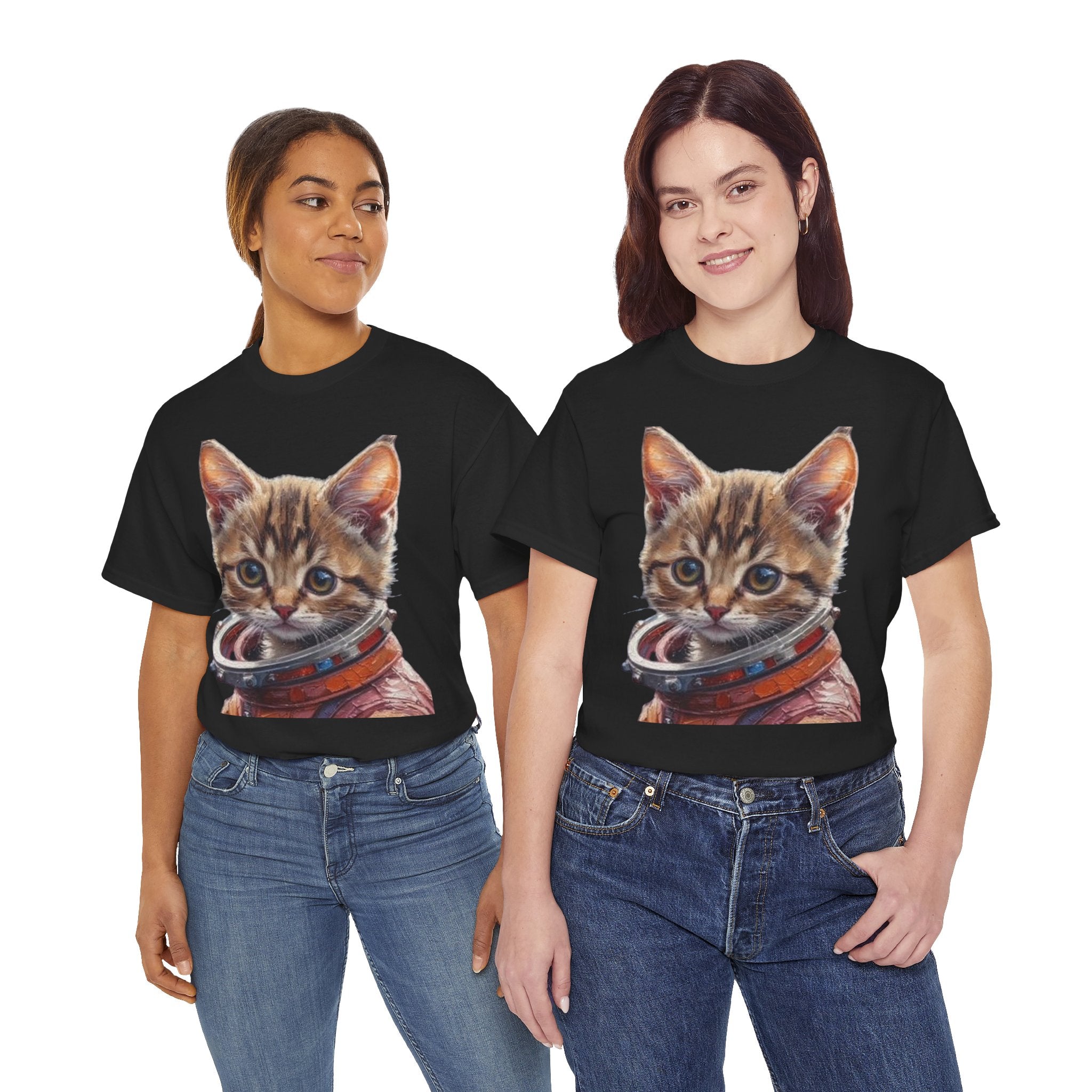 Astronaut Kitty Unisex Heavy Cotton Tee - Mutantur Labs LLC