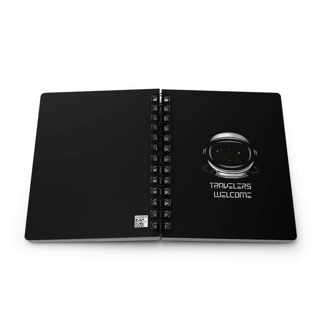 Travelers Welcome Astronaut-Themed Spiral Bound Journal — Space Travel Notebook for Sci-Fi Fans