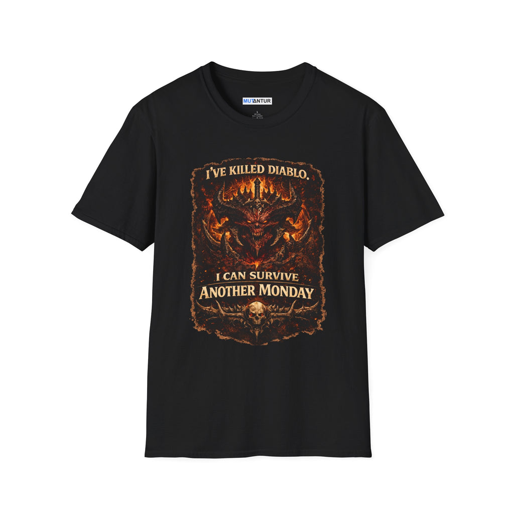 Diablo I Can Survive Another Monday gamer T-Shirt - Mutantur Labs LLC