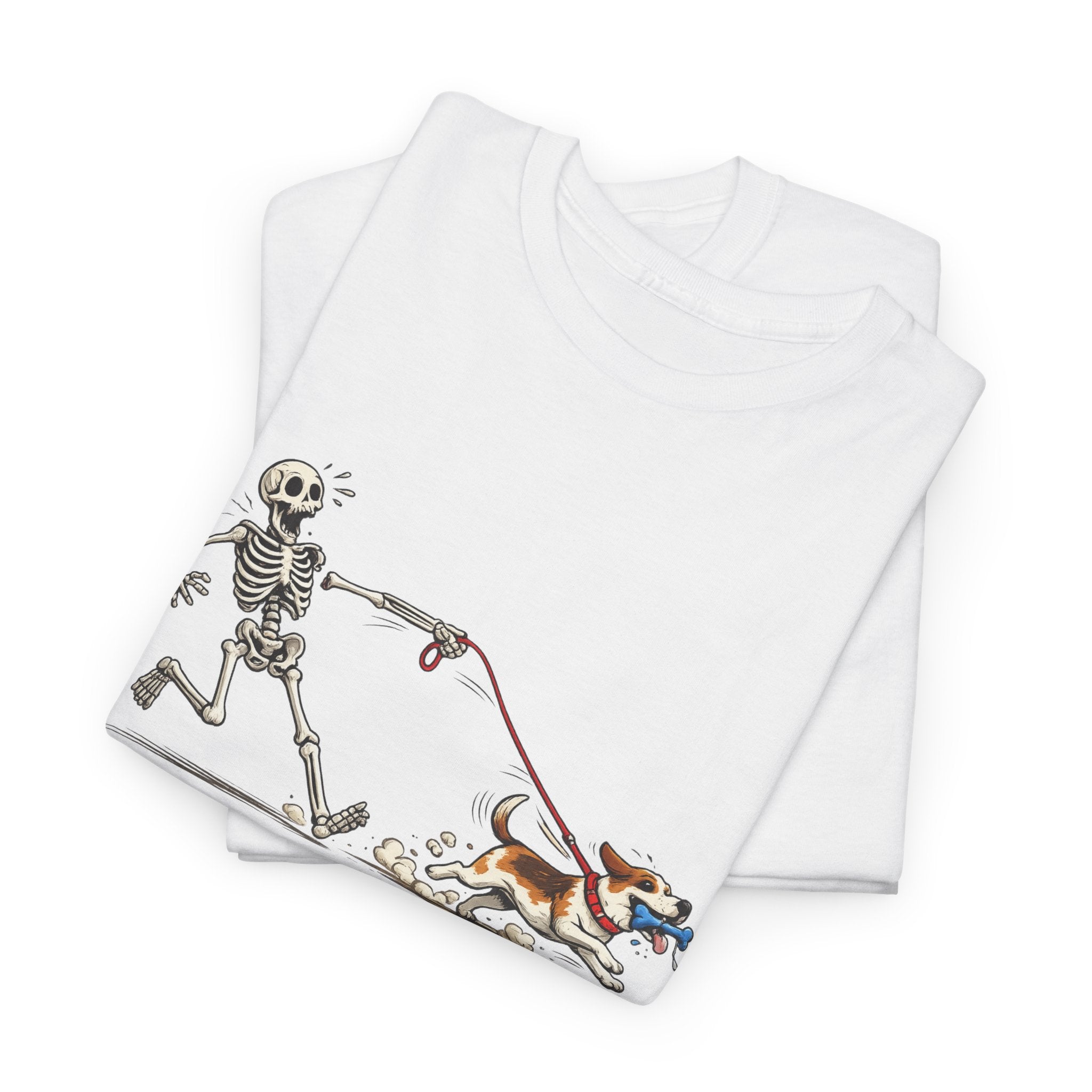 Skeleton Walking Dog T-Shirt | Funny Halloween Pet Graphic Tee - Mutantur Labs LLC
